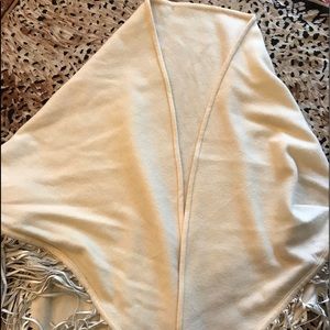 Vintage Hermes Cashmere And leather Fringed Shawl